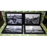 4x Skegness memorabilia photos - Clock Tower and Grande Parade - frame size: 13.5 x 10 inches