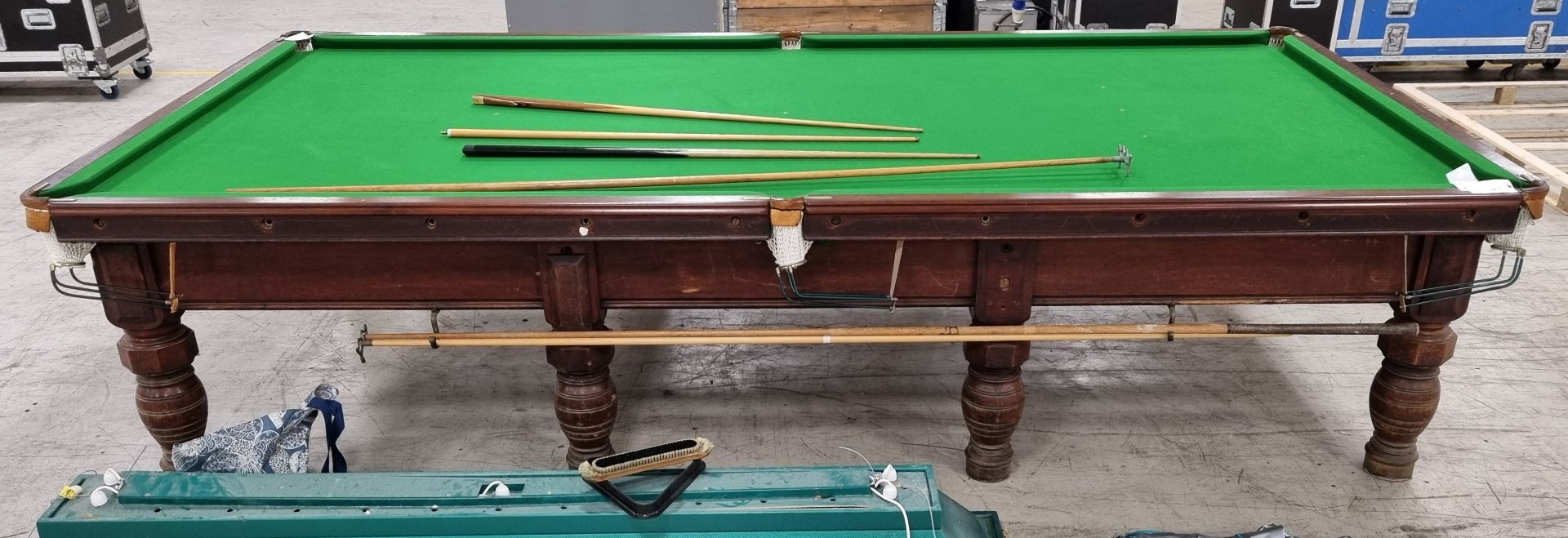 Orme & Sons Manchester 12ft snooker table with cues, cue rests, cover, and lighting - Image 2 of 25