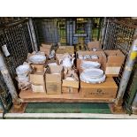 Catering Equipment - White plates, saucers, bowls, cups, teapot, salt + pepper pot