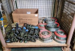 24x Cargo Aid Ltd cargo tie down straps - SPARES OR REPAIRS, 14x Double apex recovery strops
