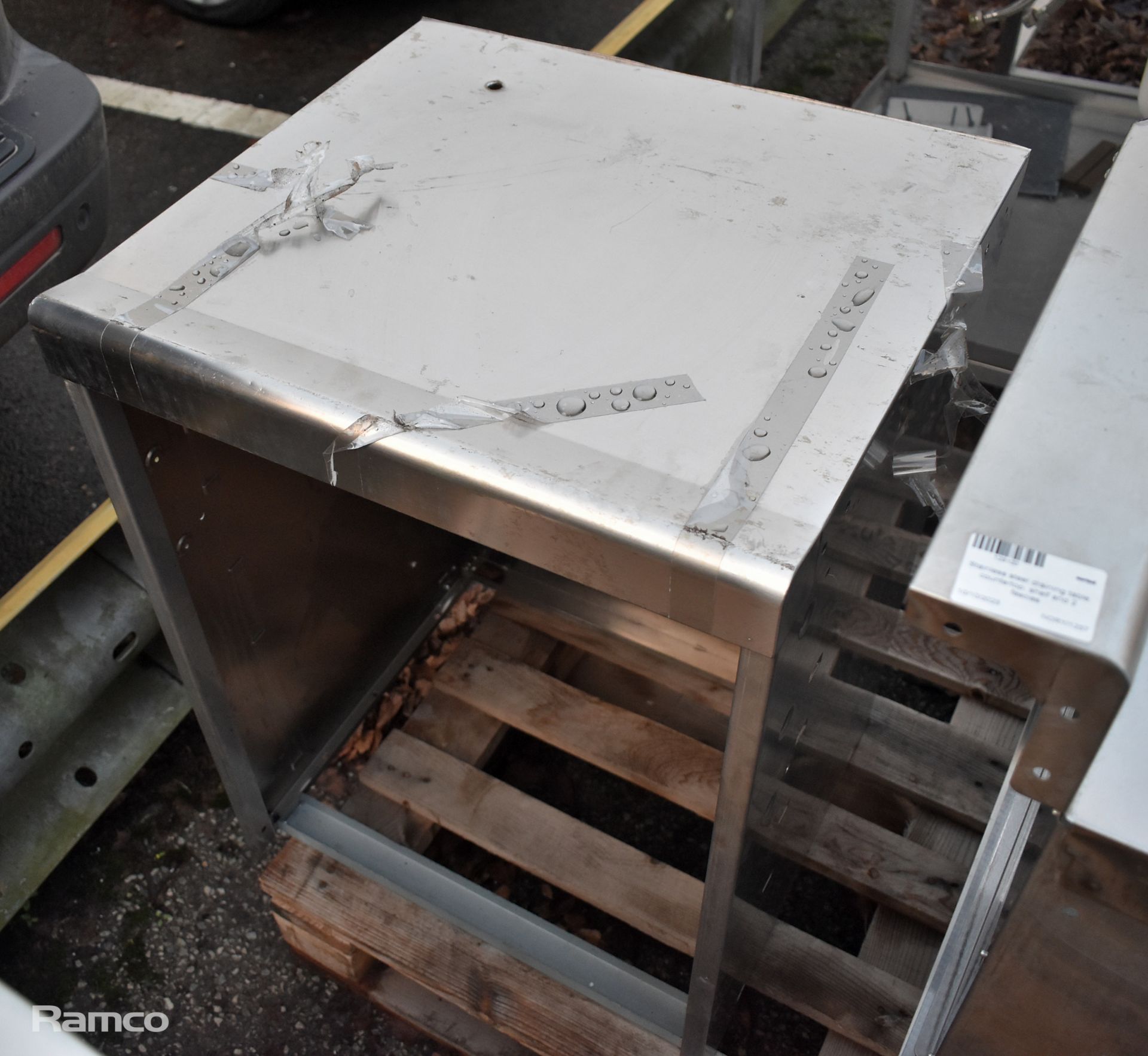 Stainless steel draining table, countertop, shelf and 2 fascias - Bild 7 aus 7