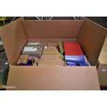 Office stationery supplies - folders and binders (mixed types and sizes) and plastic security seals