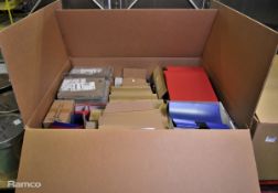 Office stationery supplies - folders and binders (mixed types and sizes) and plastic security seals