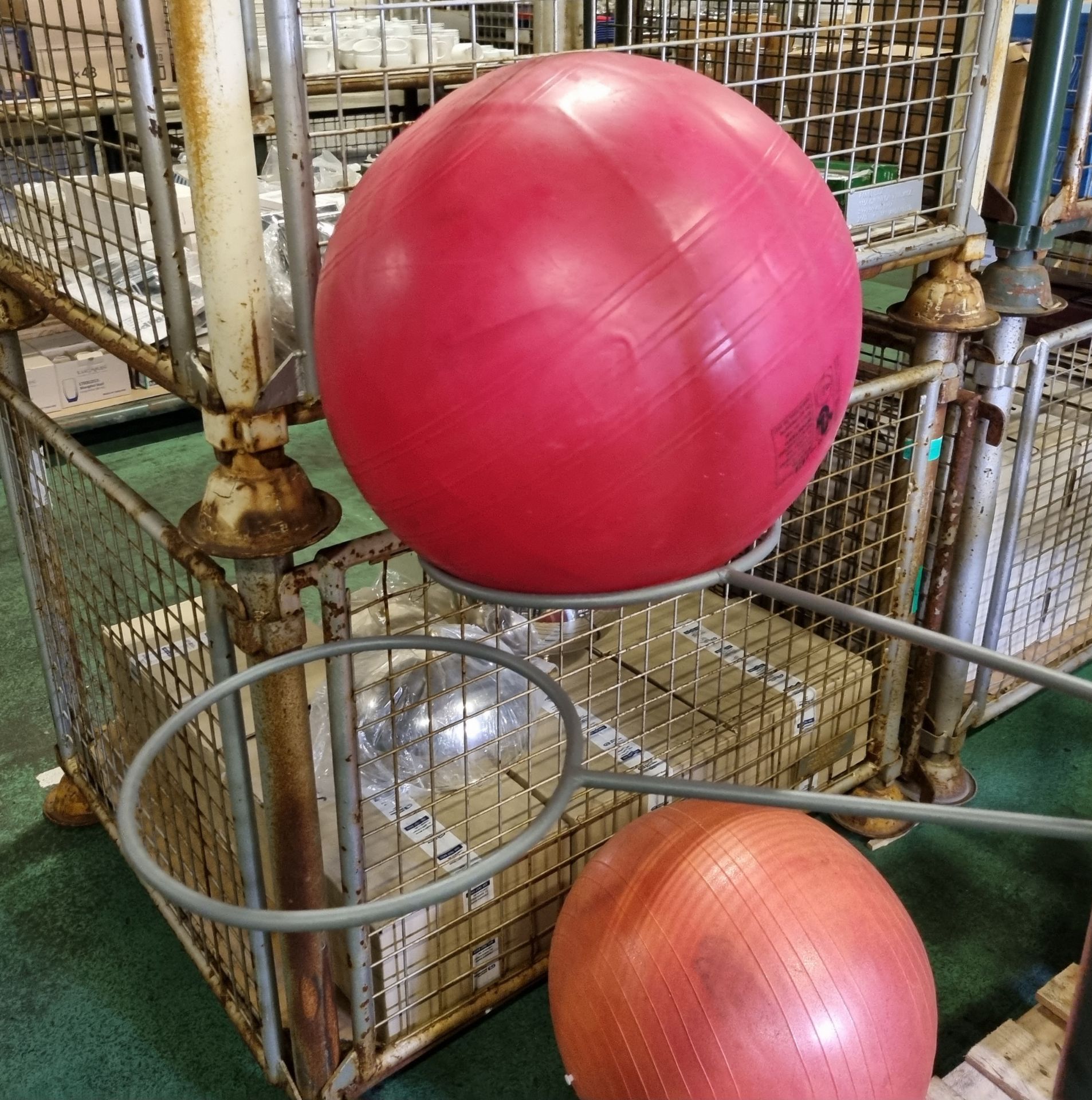 Jordan 6 piece gym ball rack - 8x gym balls - 4 deflated - Image 5 of 7