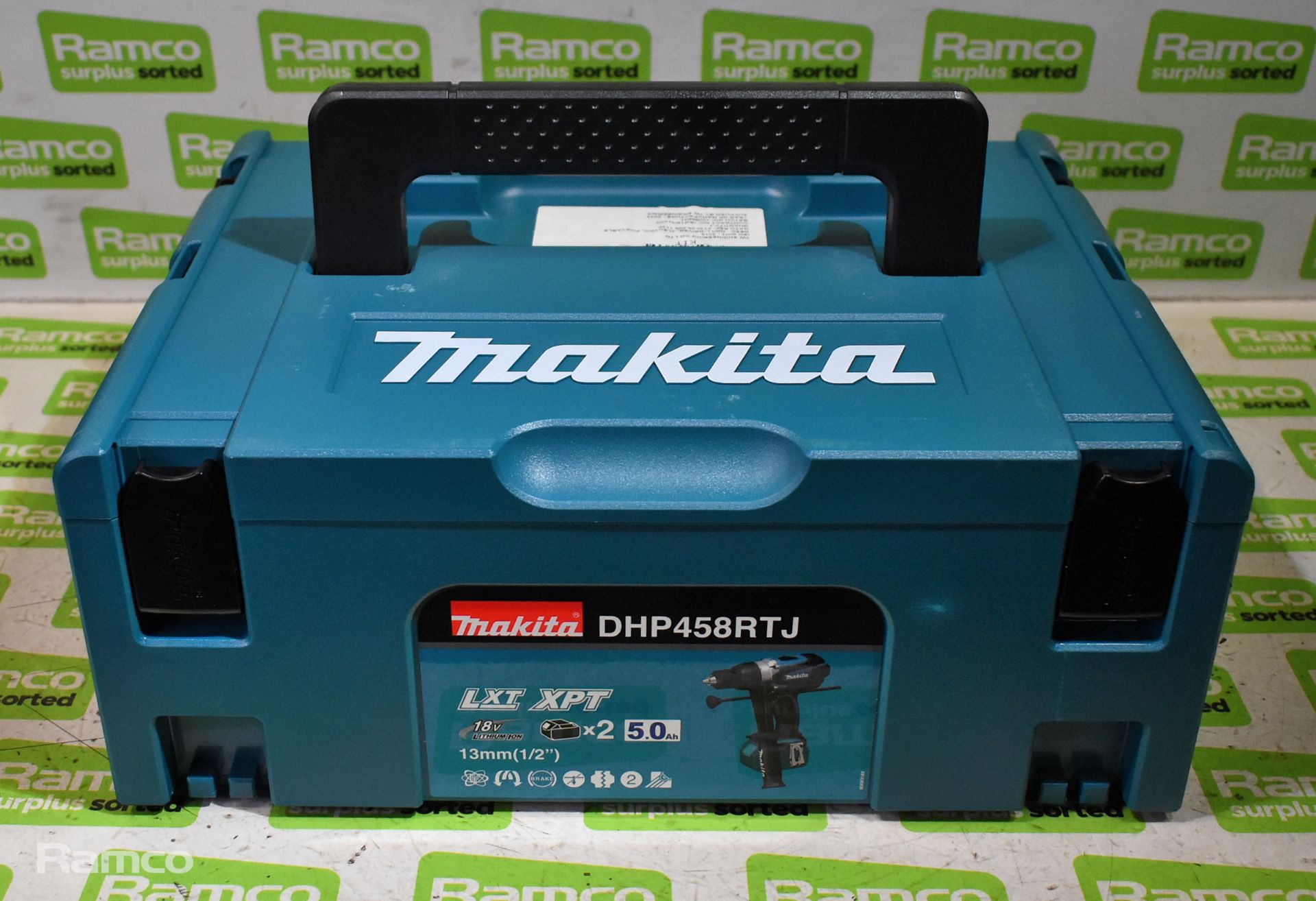 Makita DHP458RTJ 18v combi drill with 2x 5.0Ah batteries and charger - in case - Image 10 of 10