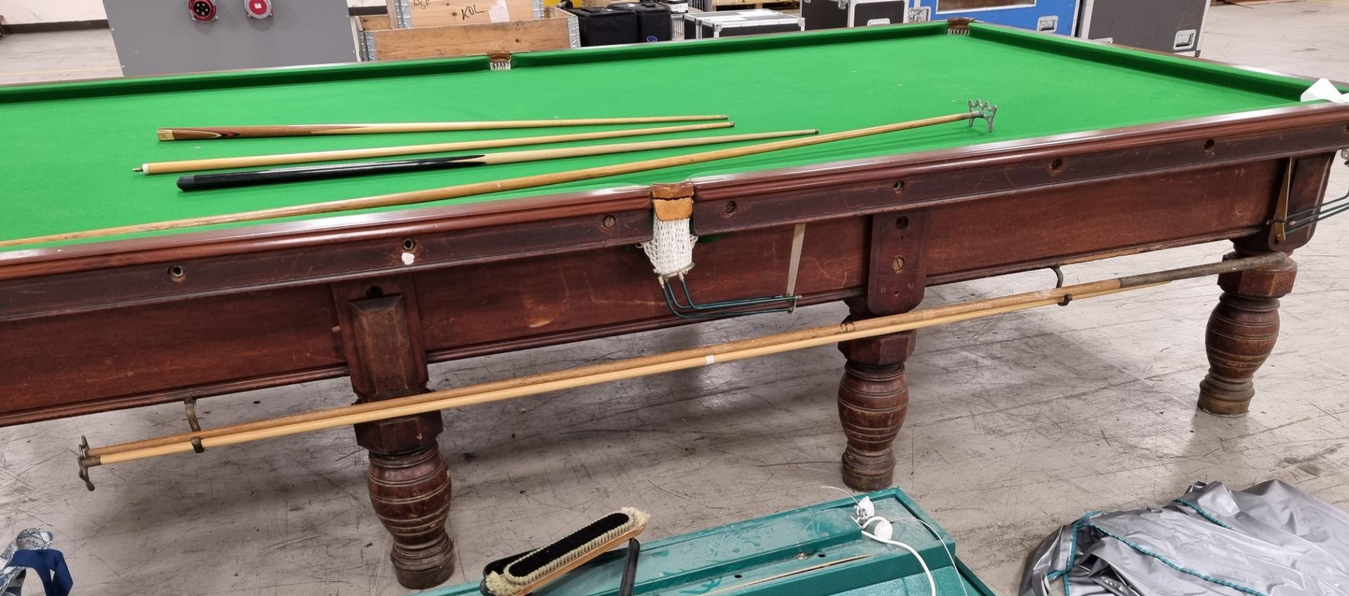 Orme & Sons Manchester 12ft snooker table with cues, cue rests, cover, and lighting - Image 3 of 25