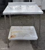 Stainless steel preparation bench with lower shelf - W 800 x D 830 x H 900mm