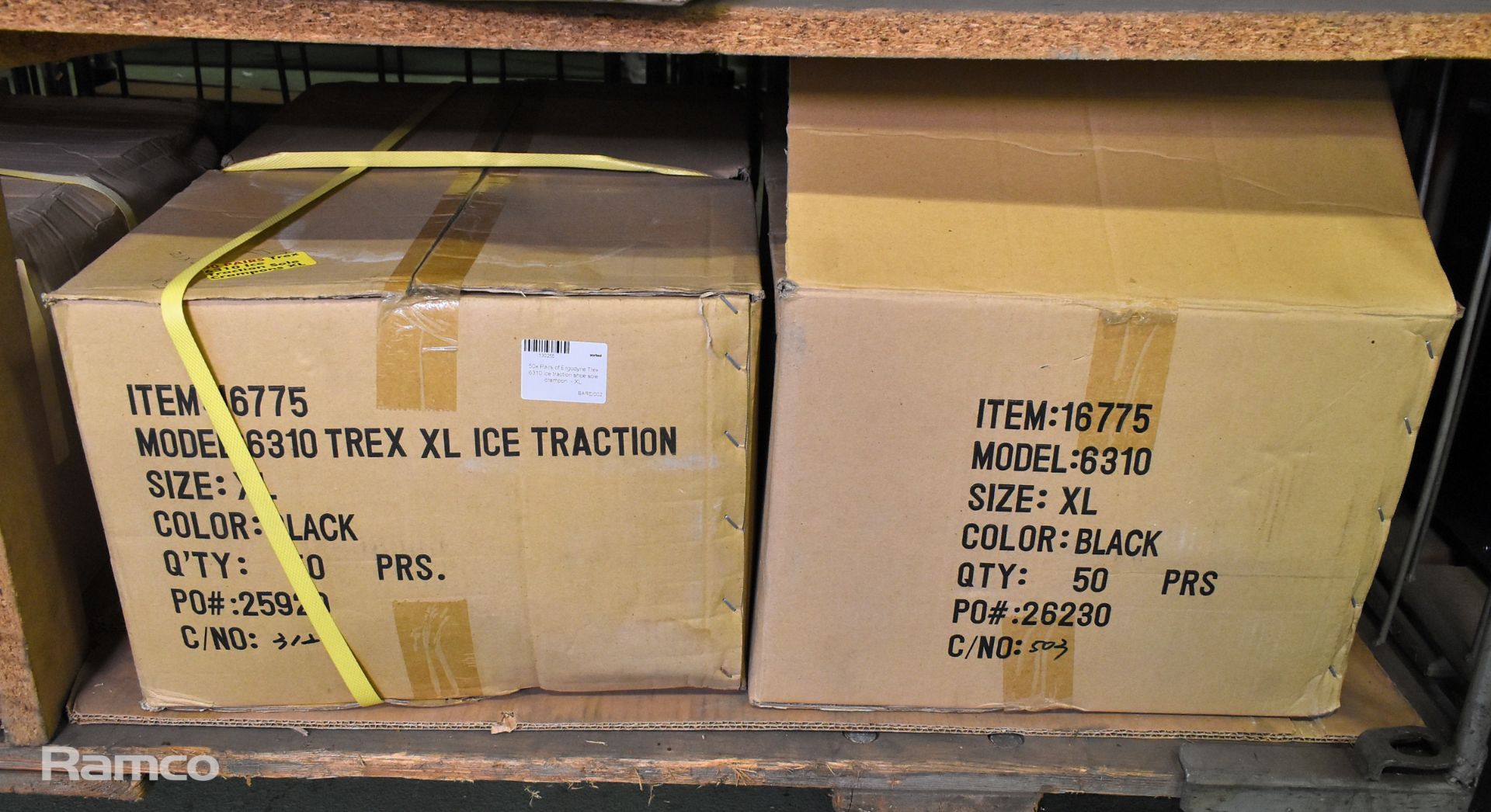 2x boxes of Ergodyne Trex 6310 ice traction shoe sole crampon - XL - 50 pairs per box - Image 2 of 2