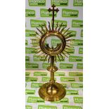 Sun shaped monstrance in storage case - height: 460mm