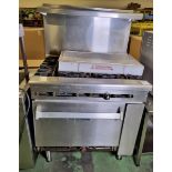 Elite Imperial stainless steel 6 burner oven range with shelf - W 920 x D 800 x H 1450mm - DAMAGED