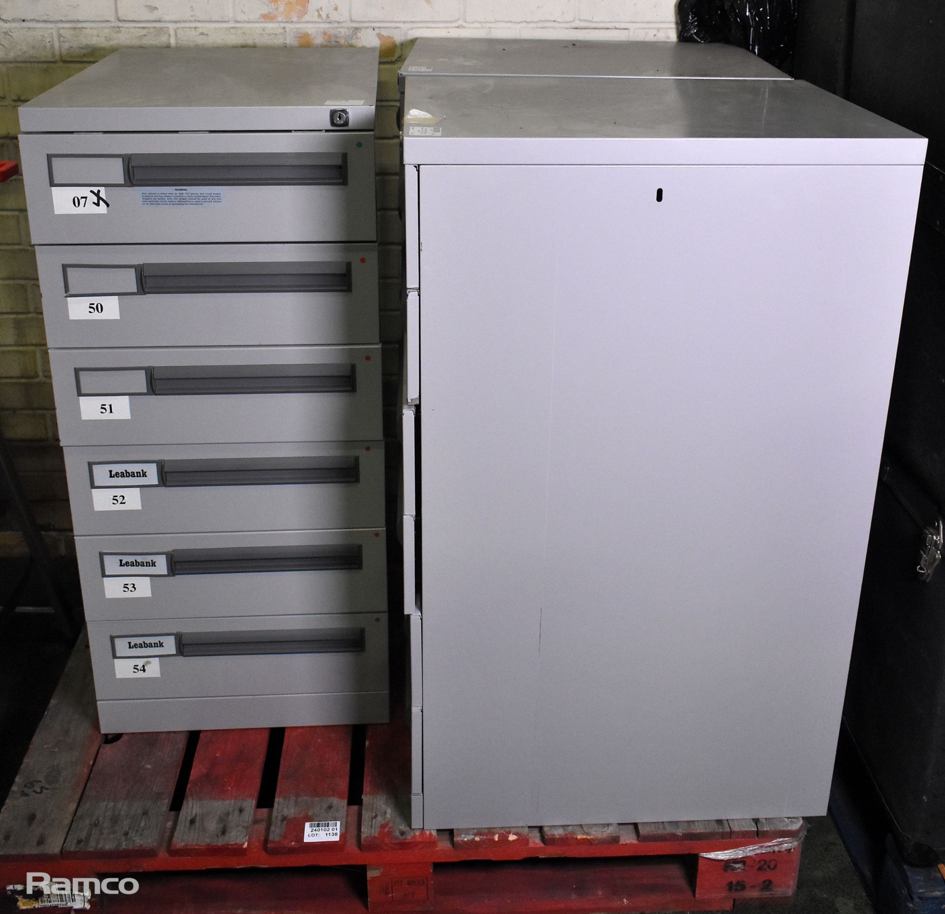 3x Leabank 6 drawer filing cabinets - W 470 x D 630 x H 1020mm