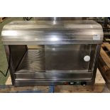 Stainless steel heated countertop food display - W 760 x D 530 x H 530mm - MISSING SLIDE DOOR