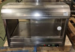 Stainless steel heated countertop food display - W 760 x D 530 x H 530mm - MISSING SLIDE DOOR