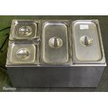 Buffalo S007 stainless steel countertop 4 pot bain marie unit - L 560 x W 360 x H 280mm