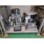 Catering equipment - dishwasher trays, food steamers, small mixer, tomato slicer, blender jug