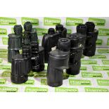 2x pairs of Fujinon FMTR-SX 7x50 binoculars, Focus Nature 7x50mm binoculars, Zeiss 7x50 B binoculars