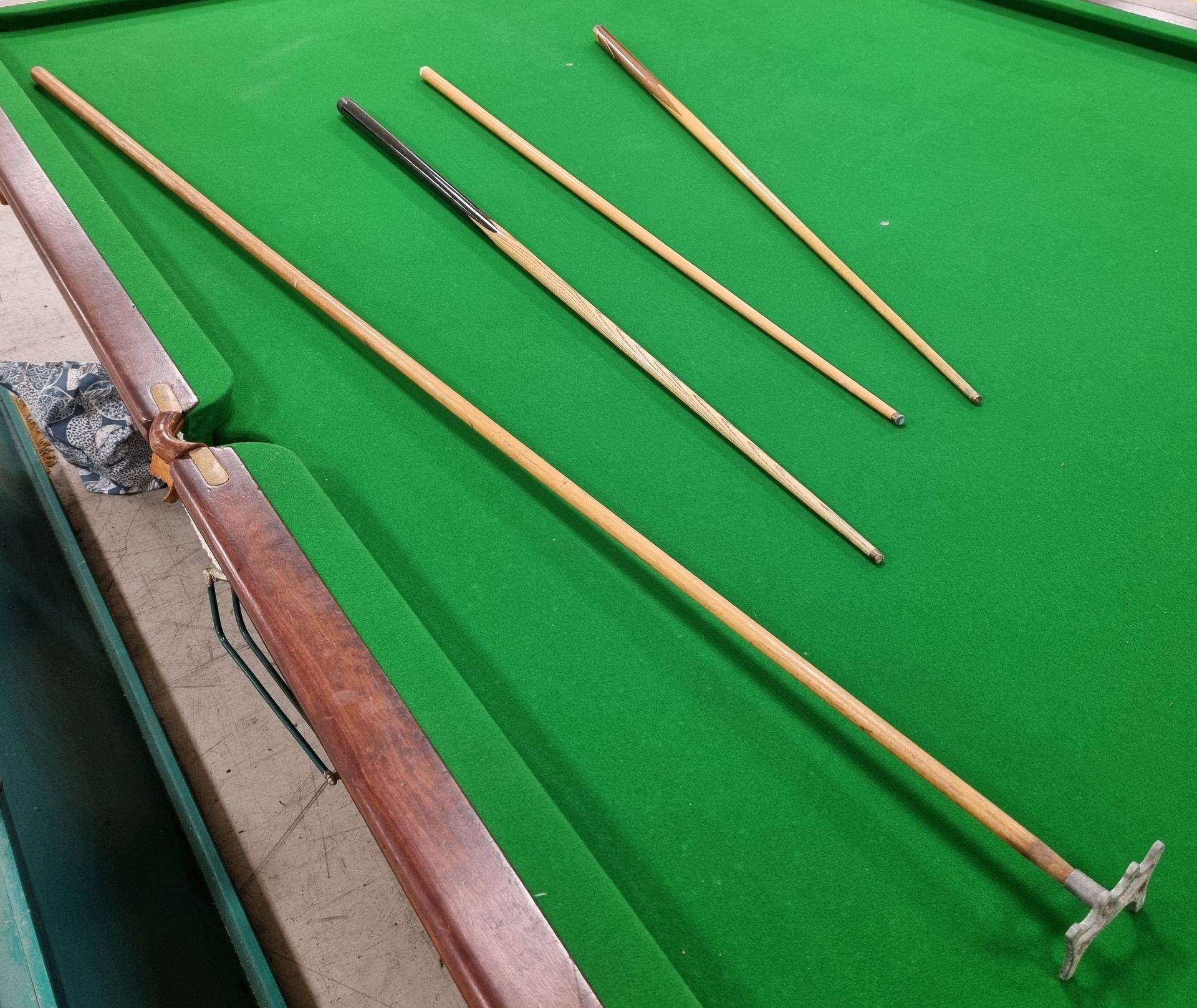 Orme & Sons Manchester 12ft snooker table with cues, cue rests, cover, and lighting - Image 12 of 25