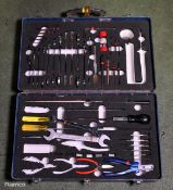 Multi piece tool kit in composite case - spanners, allen keys, screwdriver and plier - L 470 x W 300