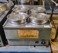 Lincat stainless steel 4 round pot counter top bain marie - W 460 x D 600 x H 300mm