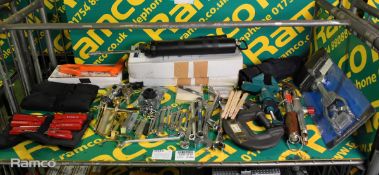 Workshop tools - grease guns, screwdriver sets, spanners, clamps, sockets, torque wrench
