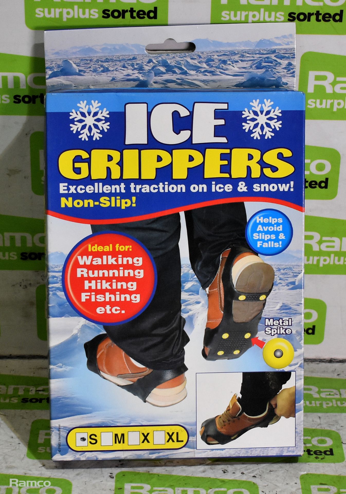 100x pairs of Ice Grippers metal shoe sole crampons - mixed sizes - Image 2 of 4