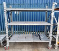 Mobile trolley storage 3 - tier rack - W 2000 x D 950 x H 2000mm