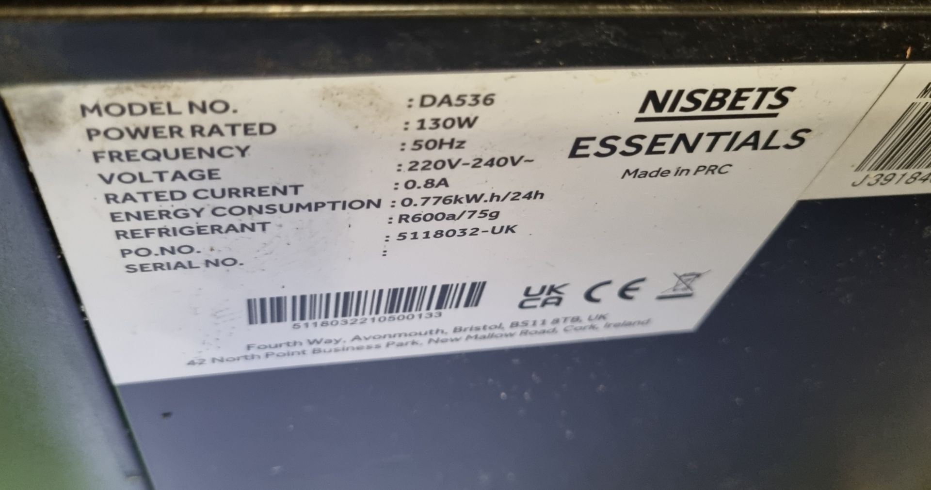 Nisbets DA536 chest freezer - black - W 1120 x D 660 x H 830mm - Image 5 of 5