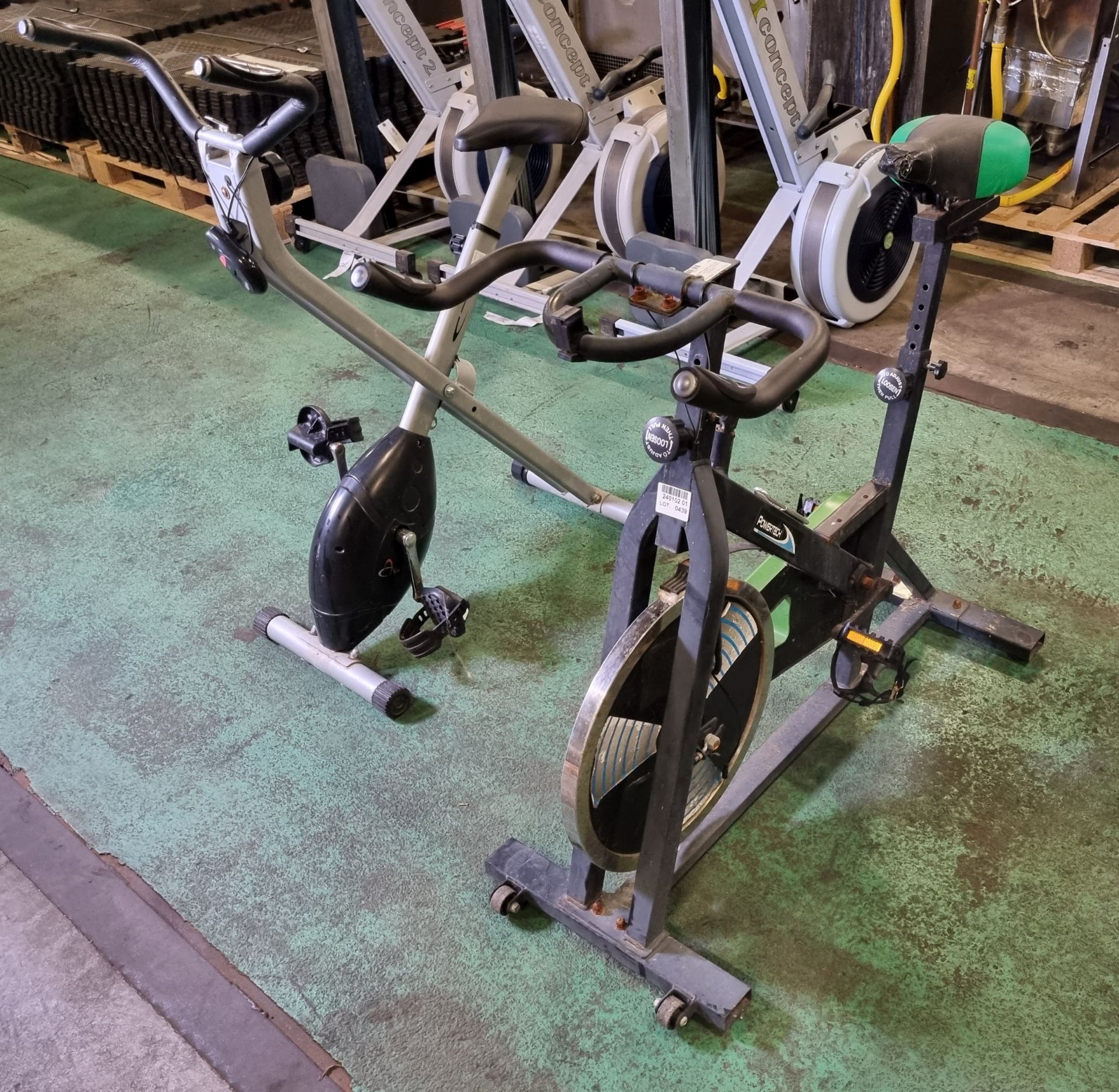 2x static exercise bikes - AS SPARES OR REPAIRS - Full details in the description