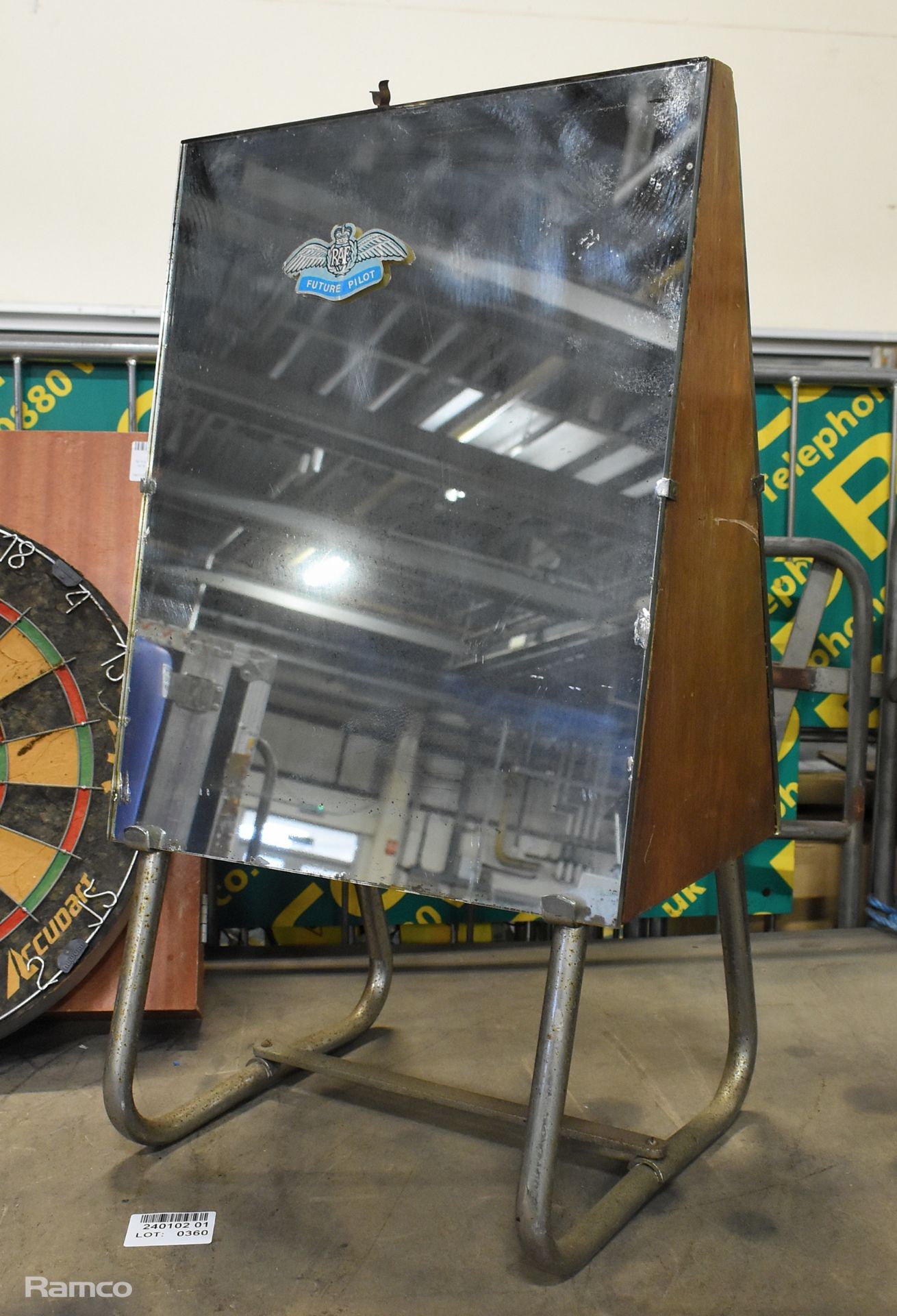 M.Y dartboard with cabinet - W 500 x D 70 x H 500mm, Winmau Accudart dartboard, Double sided mirror - Image 6 of 7
