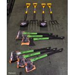 6x Florabest 1.9kg axes & 2x Draper spade and fork sets