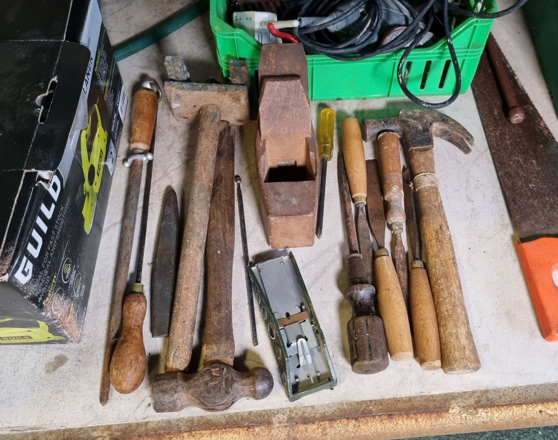 Workshop tools and equipment - backpack sprayer, planers, hammers, electric drill, electric sanders - Image 3 of 8