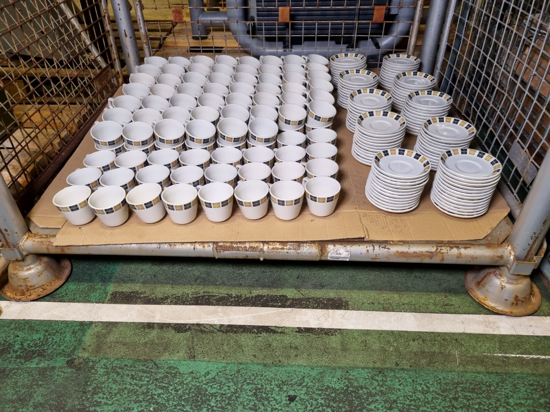 Catering equipment - Grindley White Granite Vitrified Arran cups and saucers
