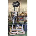 Grappler seated rope pulley exercise machine - L 1300 x W 900 x H 2400mm - WEAR AND TEAR ON SEAT