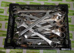 Open and ring ended spanners - mixed sizes - approx. 45