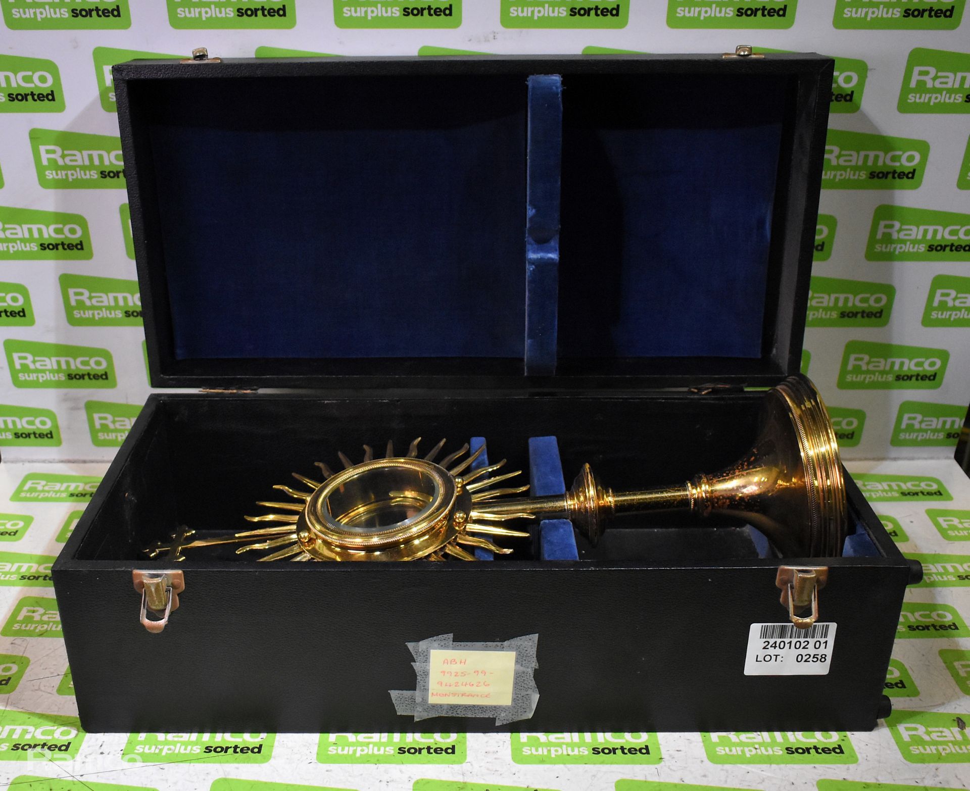 Sun shaped monstrance in storage case - height: 460mm - Image 5 of 6