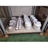 Catering equipment - Myott Royalty and Arcopal France plates, cups, saucers, bowls and teapot