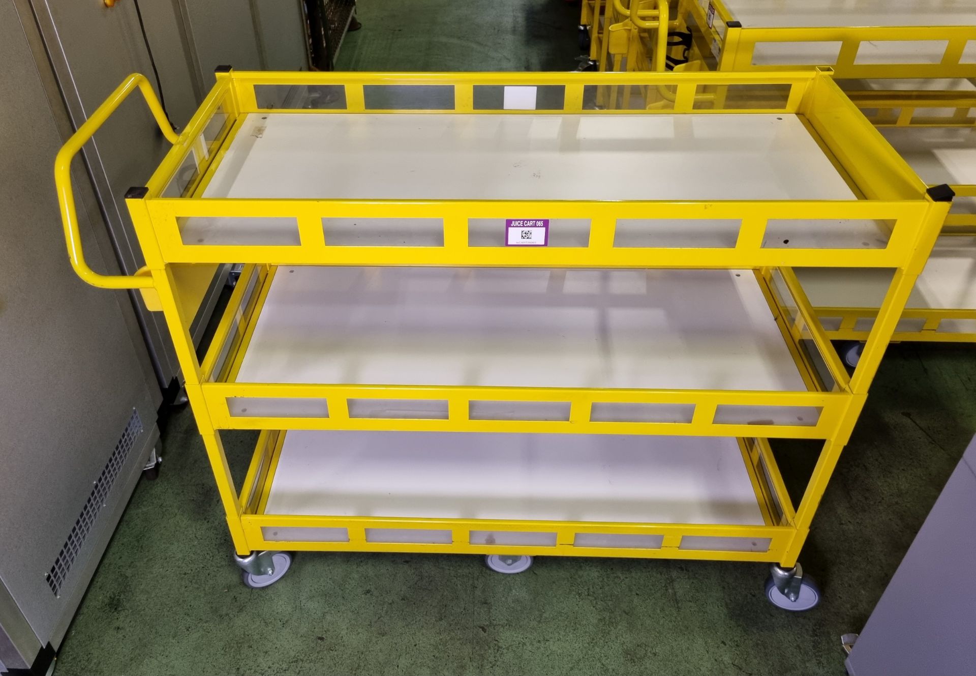 Yellow 3-tier general use trolley - W 1440 x D 550 x H 1150mm - Image 2 of 2