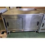 Hot cupboard with stainless steel work surface - W 1240 x D 800 x H 880mm