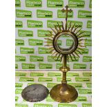 Sun shaped monstrance in storage case - height: 470mm