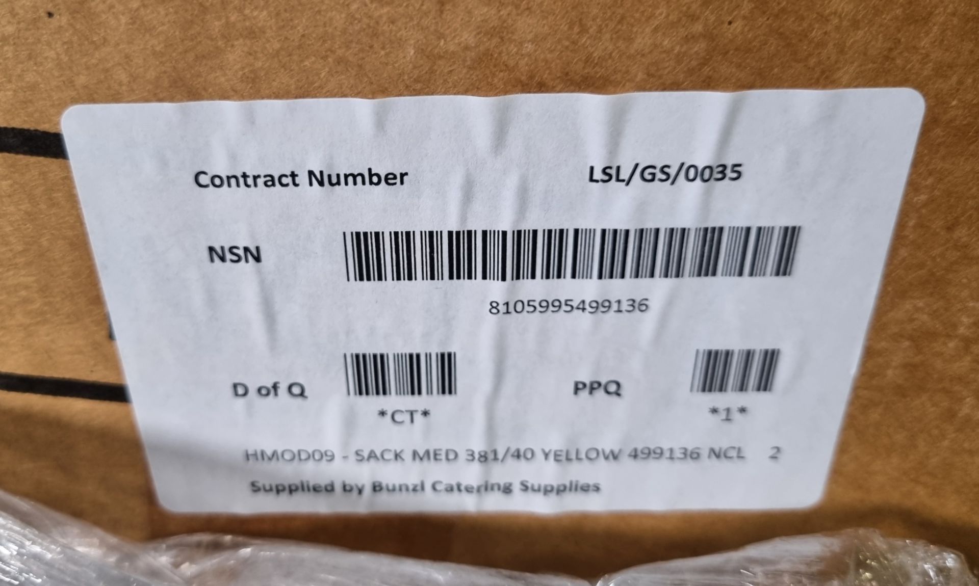 Medical sacks - 381/40 yellow - Size: M (990 x 381 x 711mm) - 45 boxes (250 sacks per box) - Bild 3 aus 3
