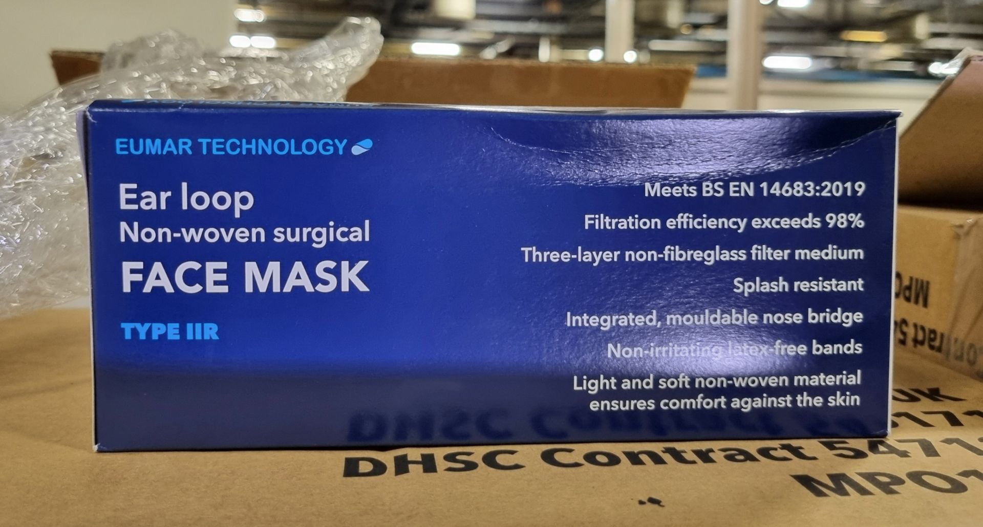 Eumar Type IIR non-woven surgical ear loop face masks - 96 boxes (50 packs of 12 per box) - Bild 3 aus 4