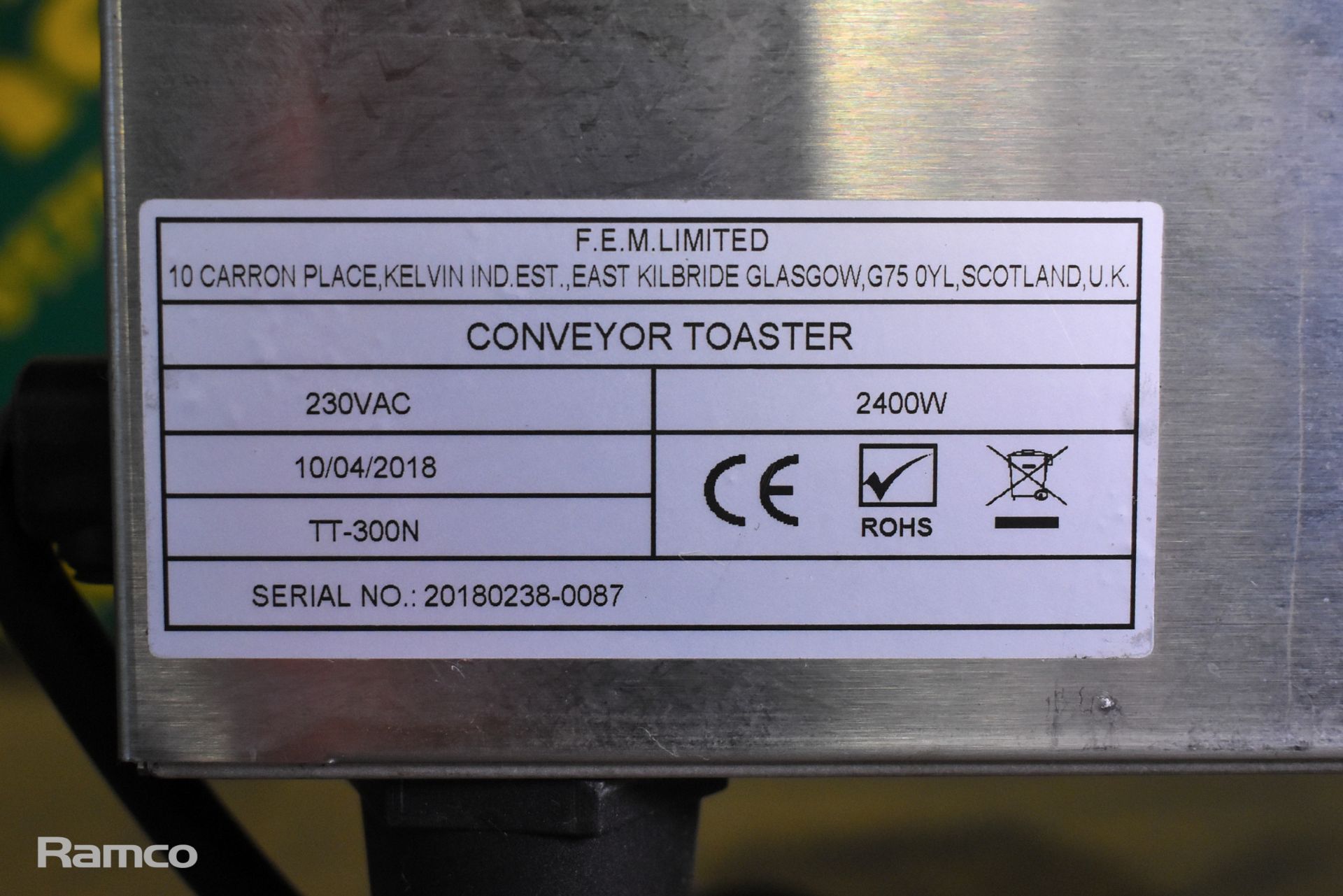 Chefmaster stainless steel conveyor toaster - Image 6 of 6