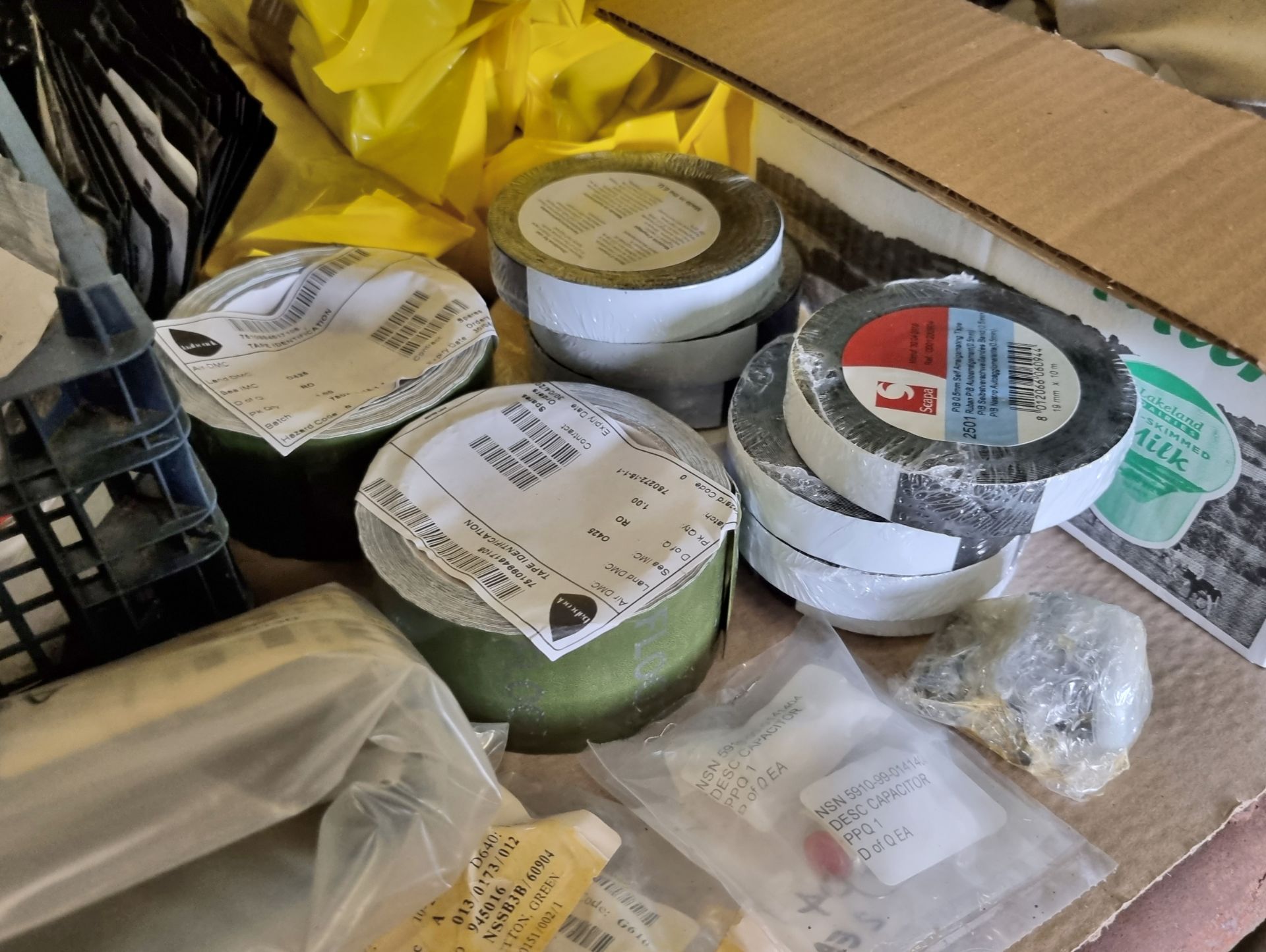 Workshop consumables - tape, rubber strips, ethysorb tubes, brass fittings and electronic components - Image 4 of 12