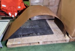 HGV vehicle parts - metal arched floor part - rusted
