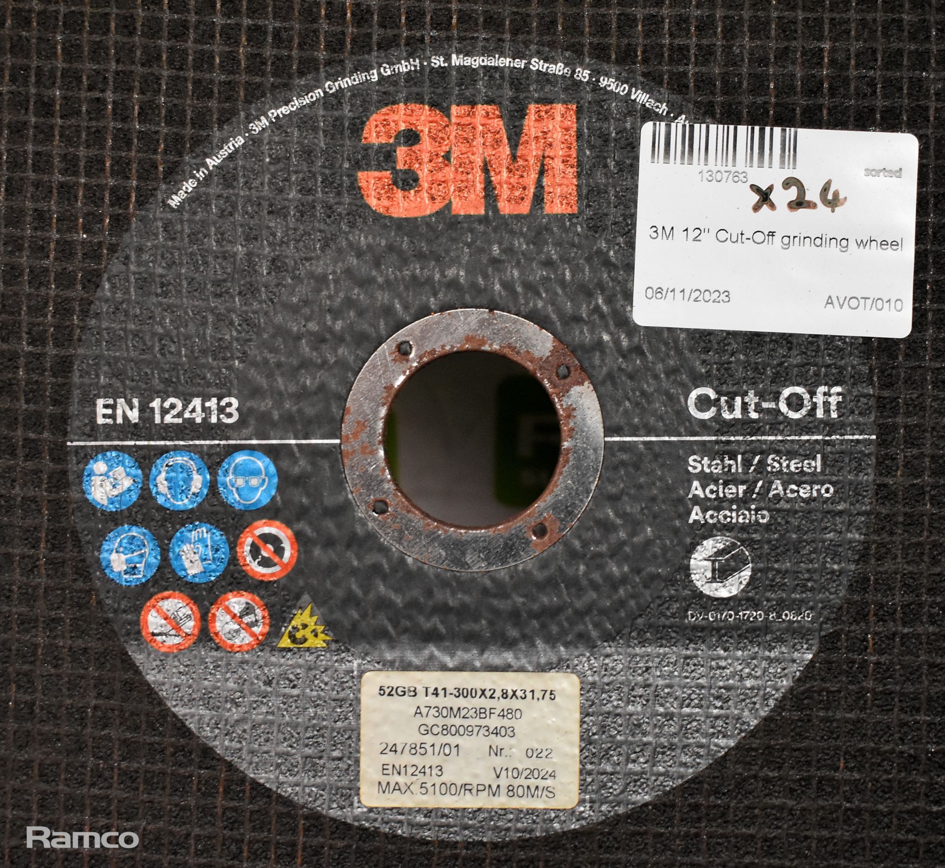 24x 3M 12" Cut-Off grinding wheels - Image 2 of 3