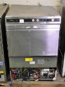 Hobart CHF40 Ecomax undercounter dishwasher - W 600 x D 600 x H 830mm - PANELS MISSING