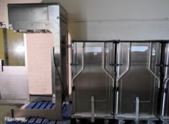 2x Burlodge BLPOT stainless steel food tray trolleys with Burlodge B-POD station