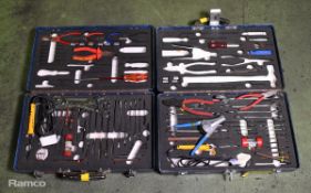 2x Multi piece tool kits in composite case - spanners, allen keys, screwdrivers, pliers and solderin