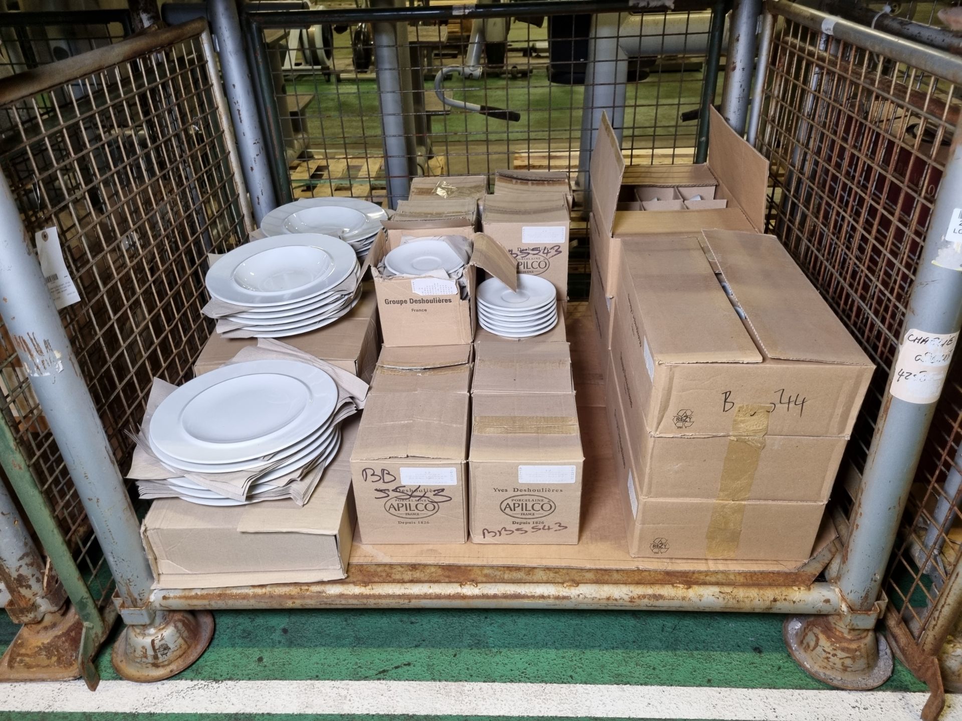 Catering Equipment - White large plates, fruit bowl, side plate, saucers