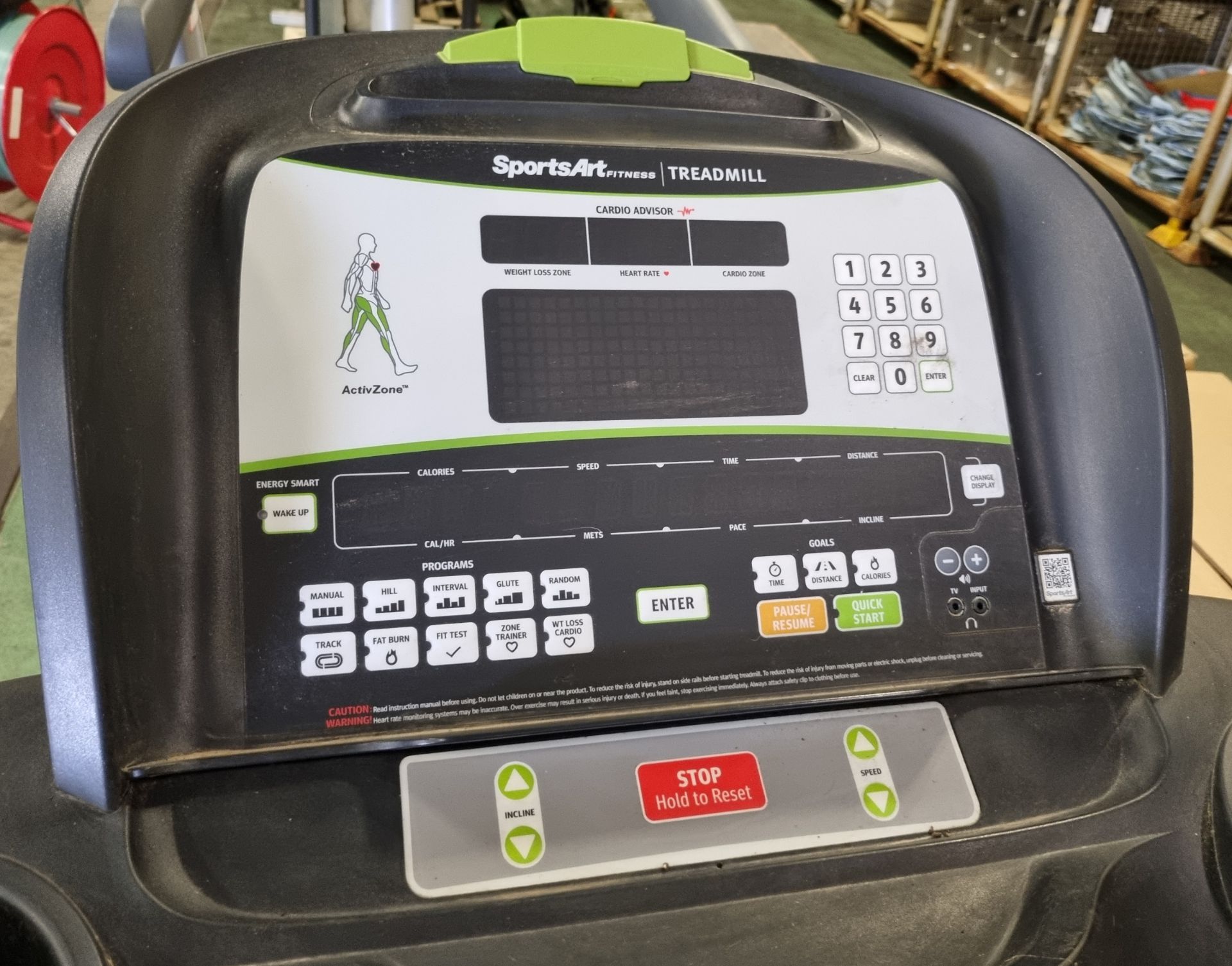 SportsArt T655L treadmill - L 2300 x W 850 x H 1450mm - DAMAGED - Image 5 of 8